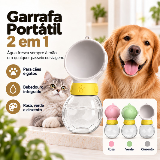 Garrafa de Água Portátil Astronauta para Cães e Gatos