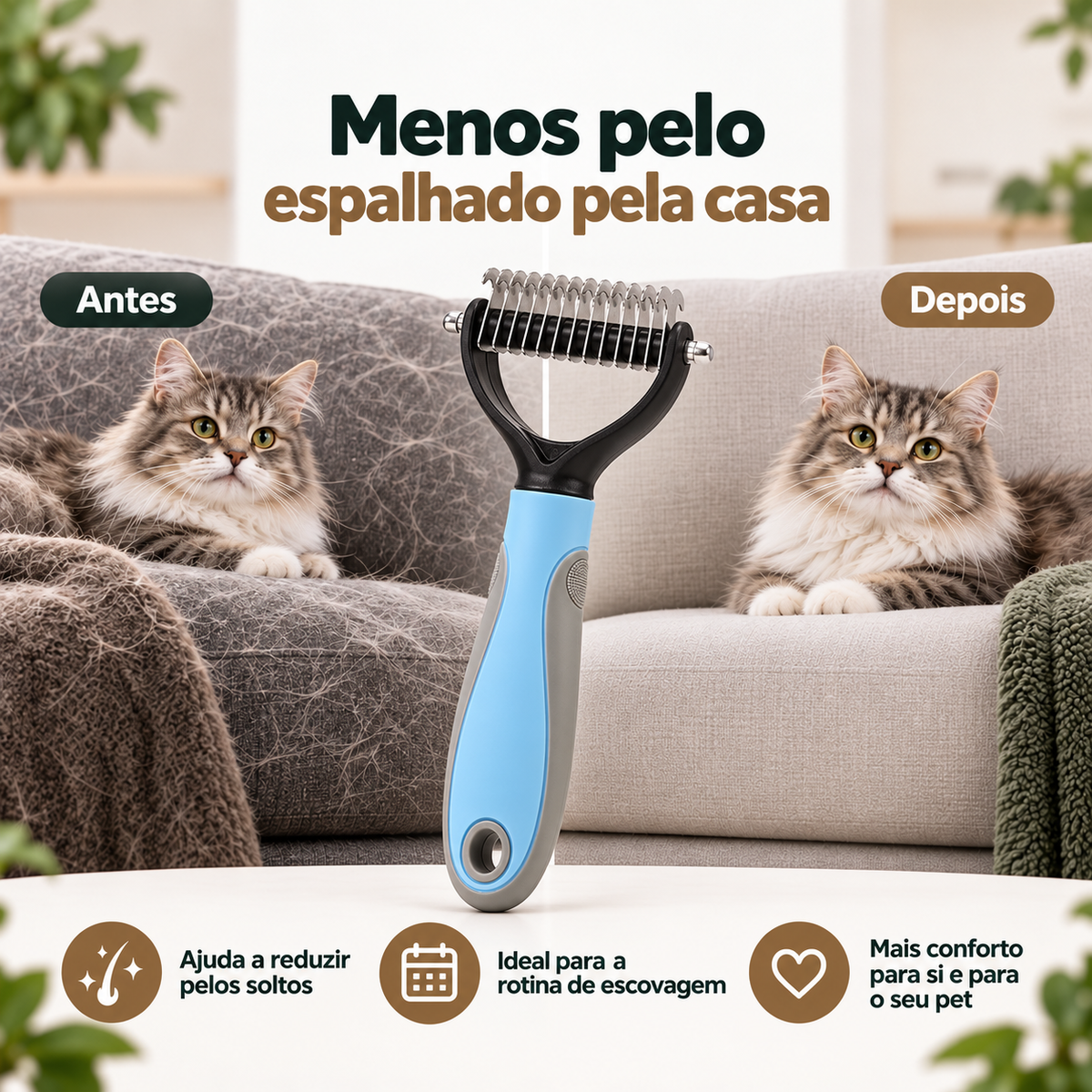 Escova de Subpelo para Cães e Gatos